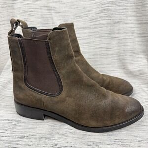 Thursday Boot Company Olive Green Suede Chelsea Boots Sz 9 Ankle Booties Western